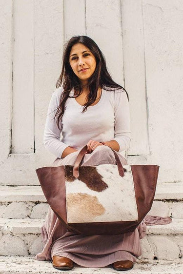 Two-Tone Tote in Pinto